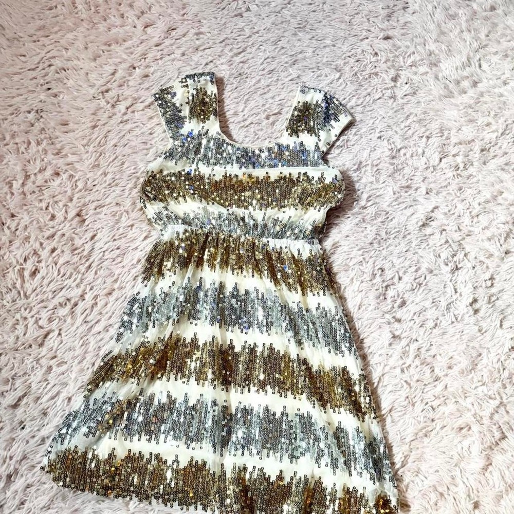Glam Old Hollywood Sequin Formal Dopamine Y2K FairyCore Dress Womens S Whimsical